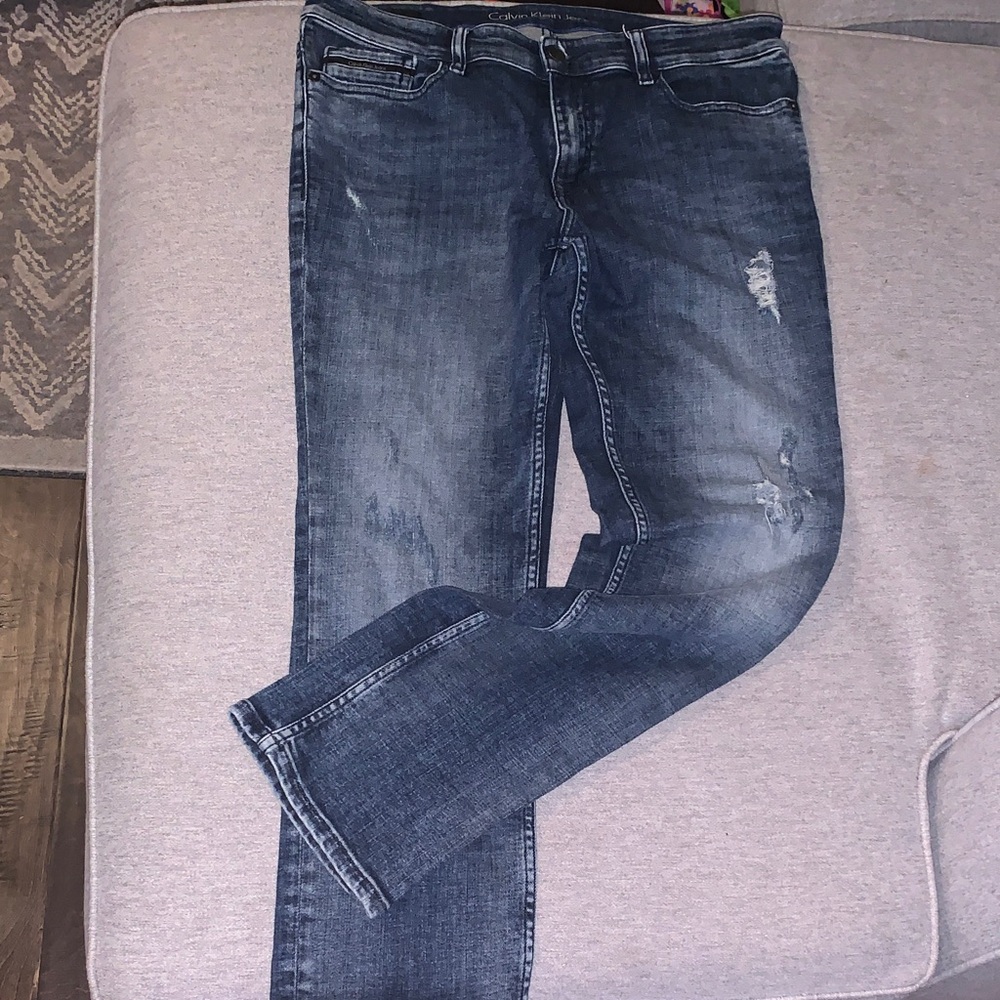 Calvin Klein Women's Blue Skinny Jeans 32 x 32
